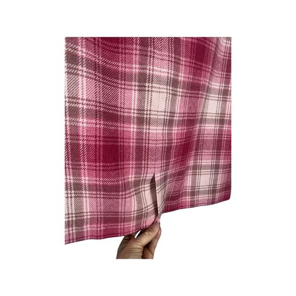 RARE Tommy Hilfiger Pink Tartan Plaid Wool Pleated Skirt Size 10 - Picture 13 of 14